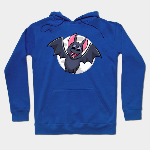 Bat on Moon Hoodie by eguizzetti